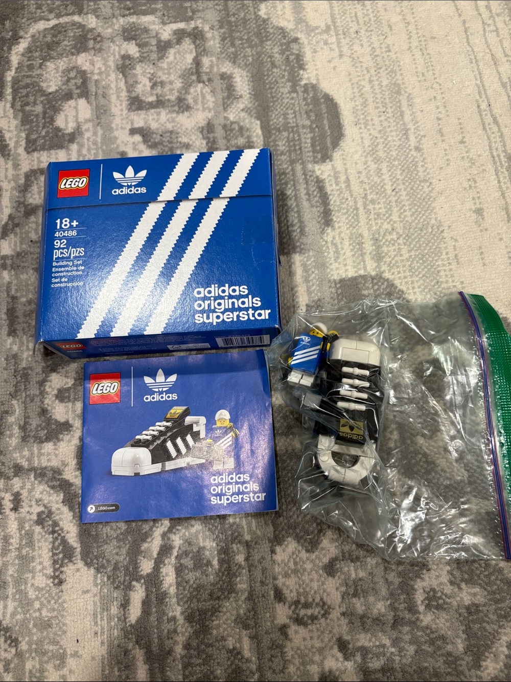 Lego adidas Originals Superstar Mini Build Set - Blue, Black & White